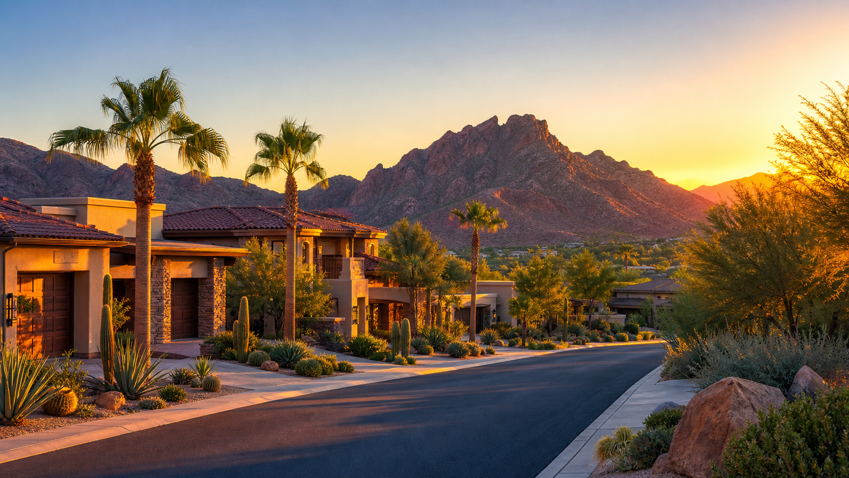 Luxury Scottsdale and Arcadia neighborhood homes with mountain views
